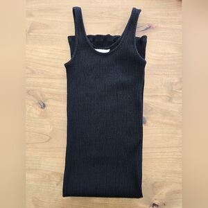H&M Black Ribbed Midi Tank Dress